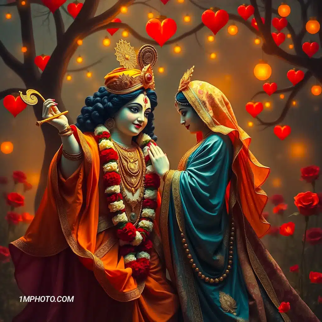 romantic lord krishna radha images​