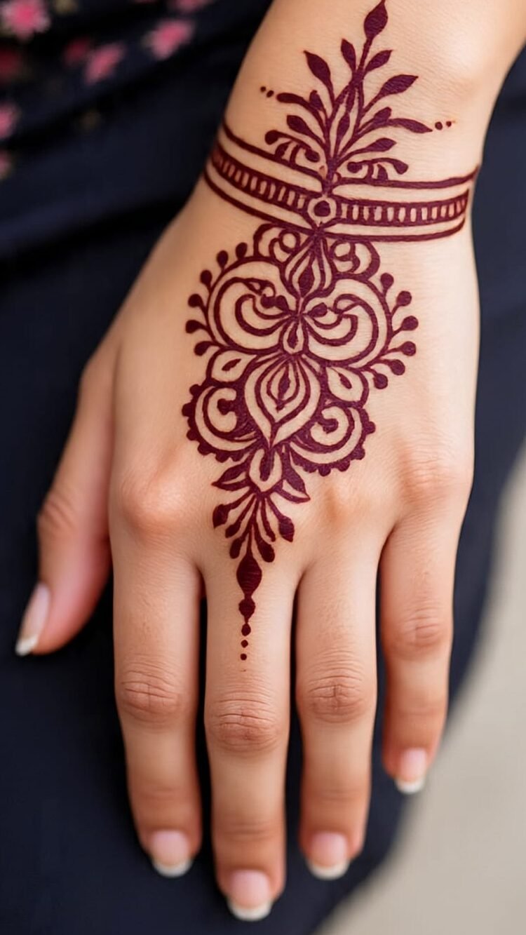 Beginner-friendly mandala mehndi design on palm