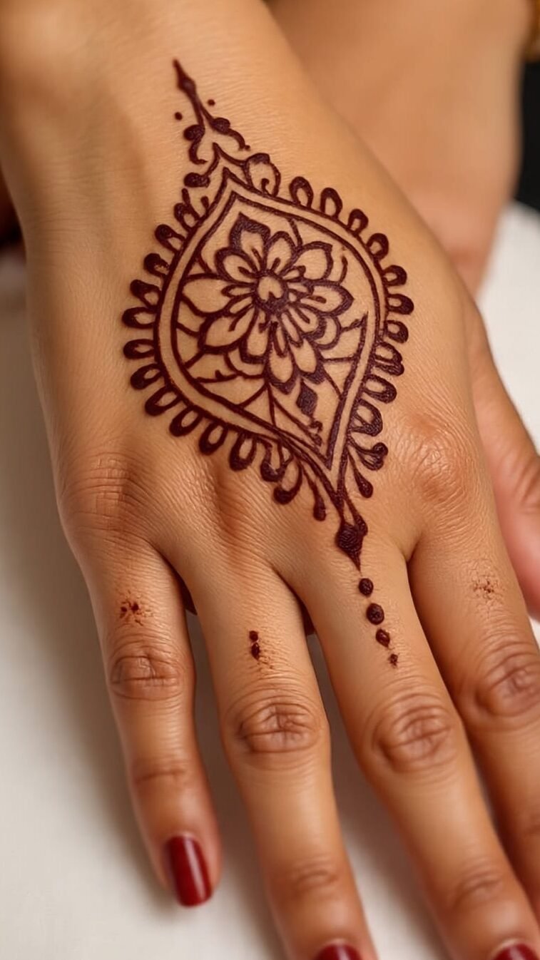 Minimalist mehndi with finger detailing for beginners