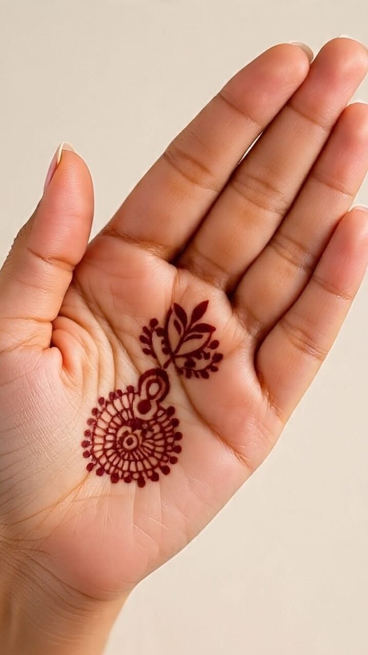 Quick mehndi design for front hand with easy strokes