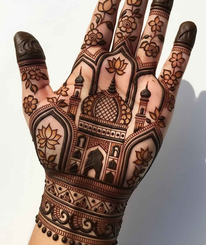 Arabic mehndi hand design