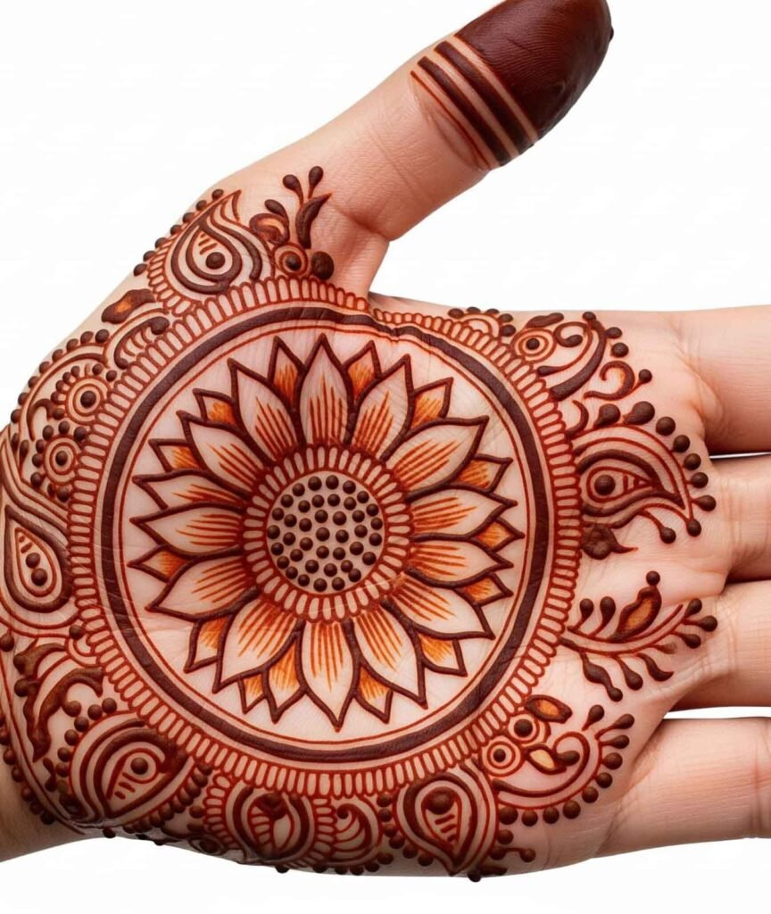 Artistic bridal palm mehndi