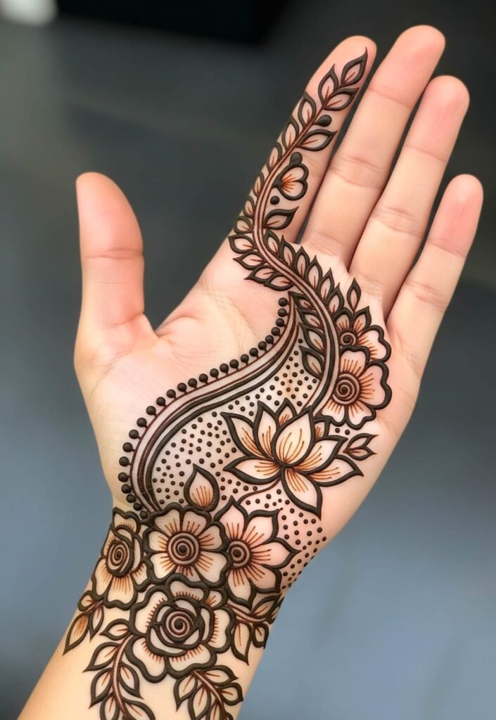 Bold outline royal mehndi