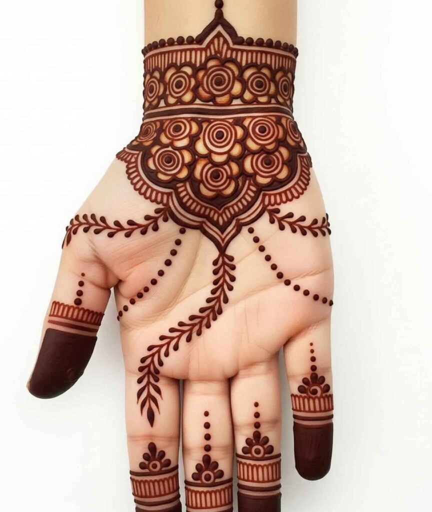 Classy mehndi pattern for hands