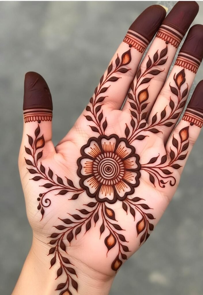 Cultural royal mehndi front hand