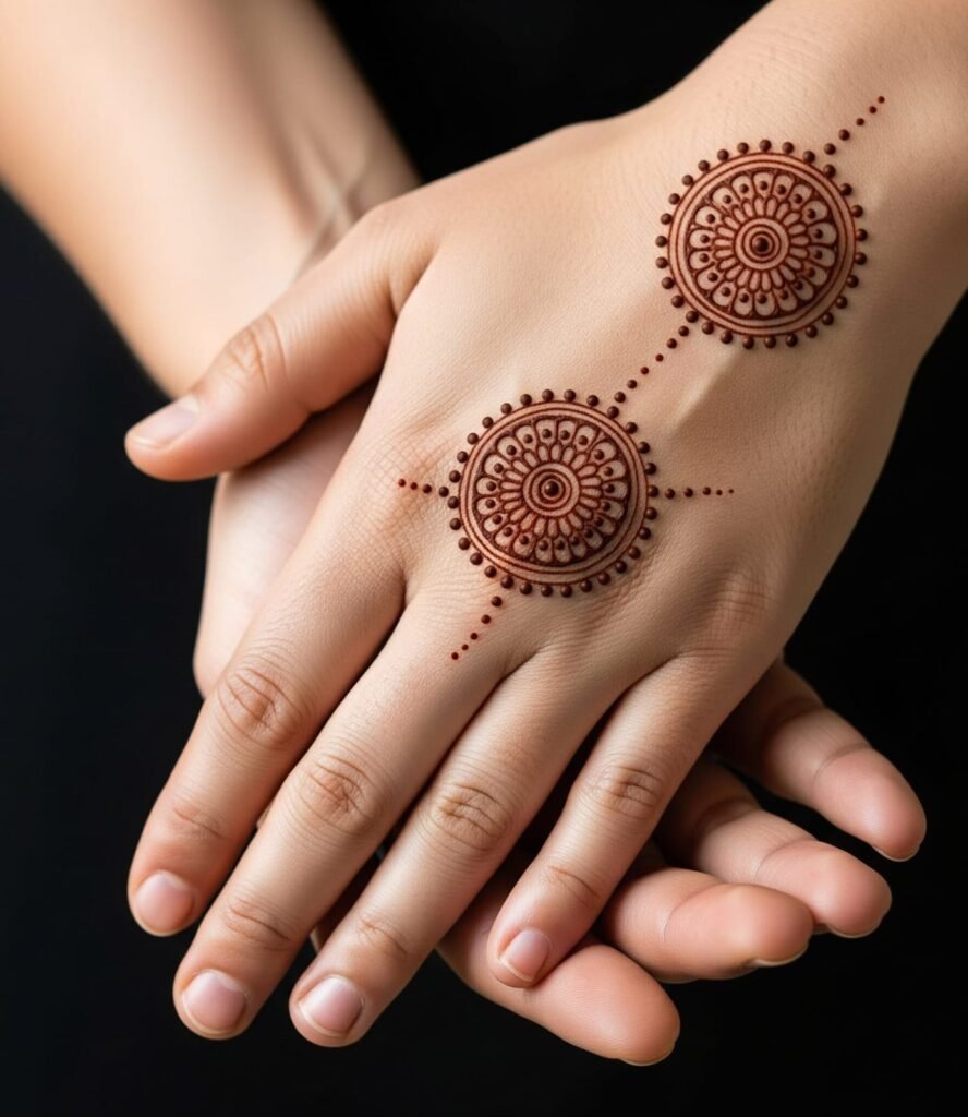 Cute small round mehndi
