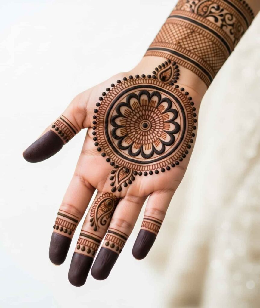 Decorative mehndi design hand