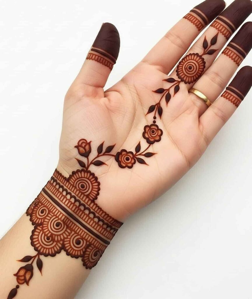 Designer mehndi hands pattern