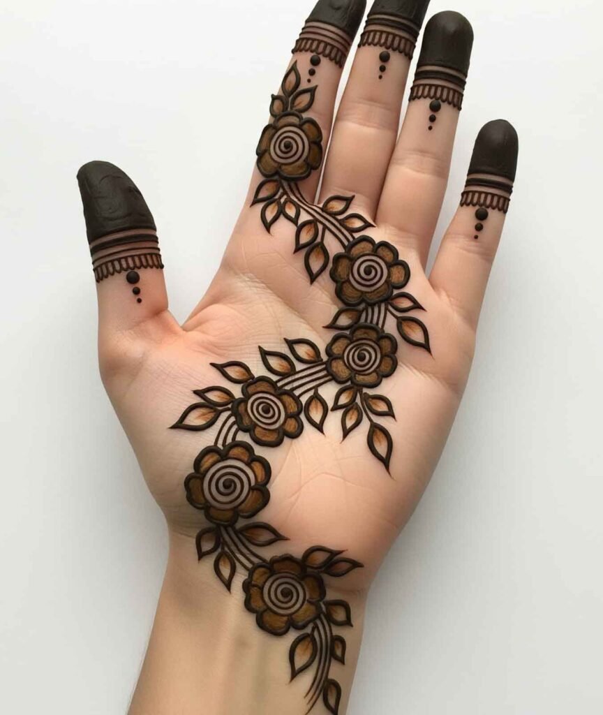 Designer palm mehndi art