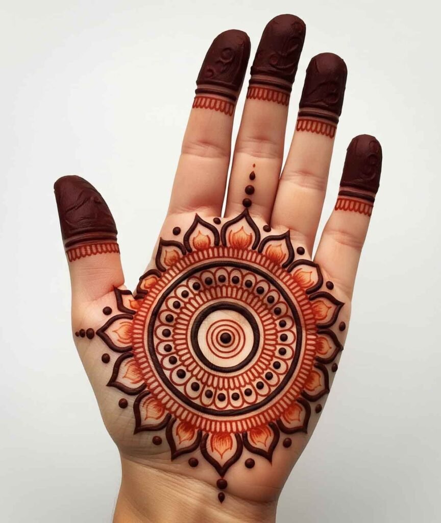 Detailed hand mehndi pattern