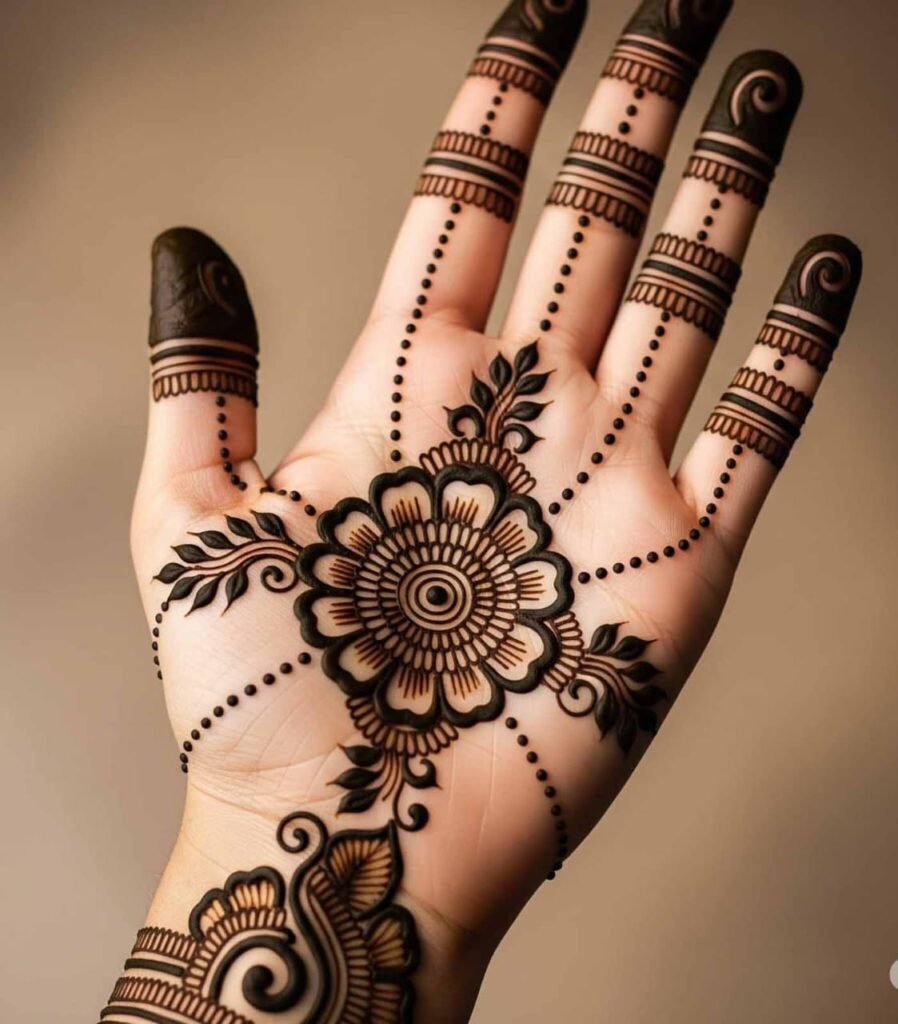 Easy bail mehndi wrist style
