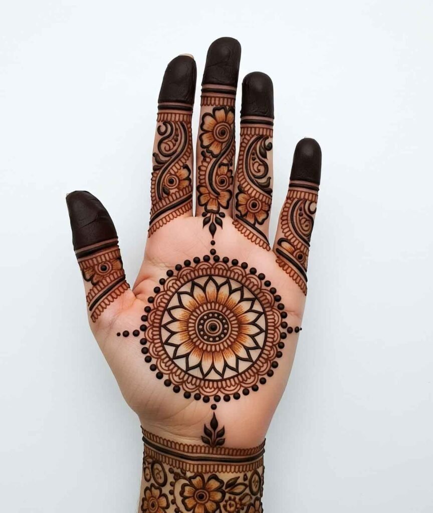 Easy hand mehndi style