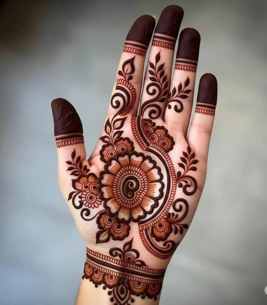 Easy long bail mehndi design