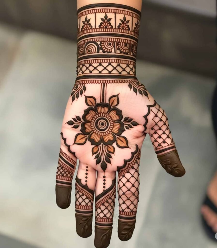 Elegant bail mehndi floral design
