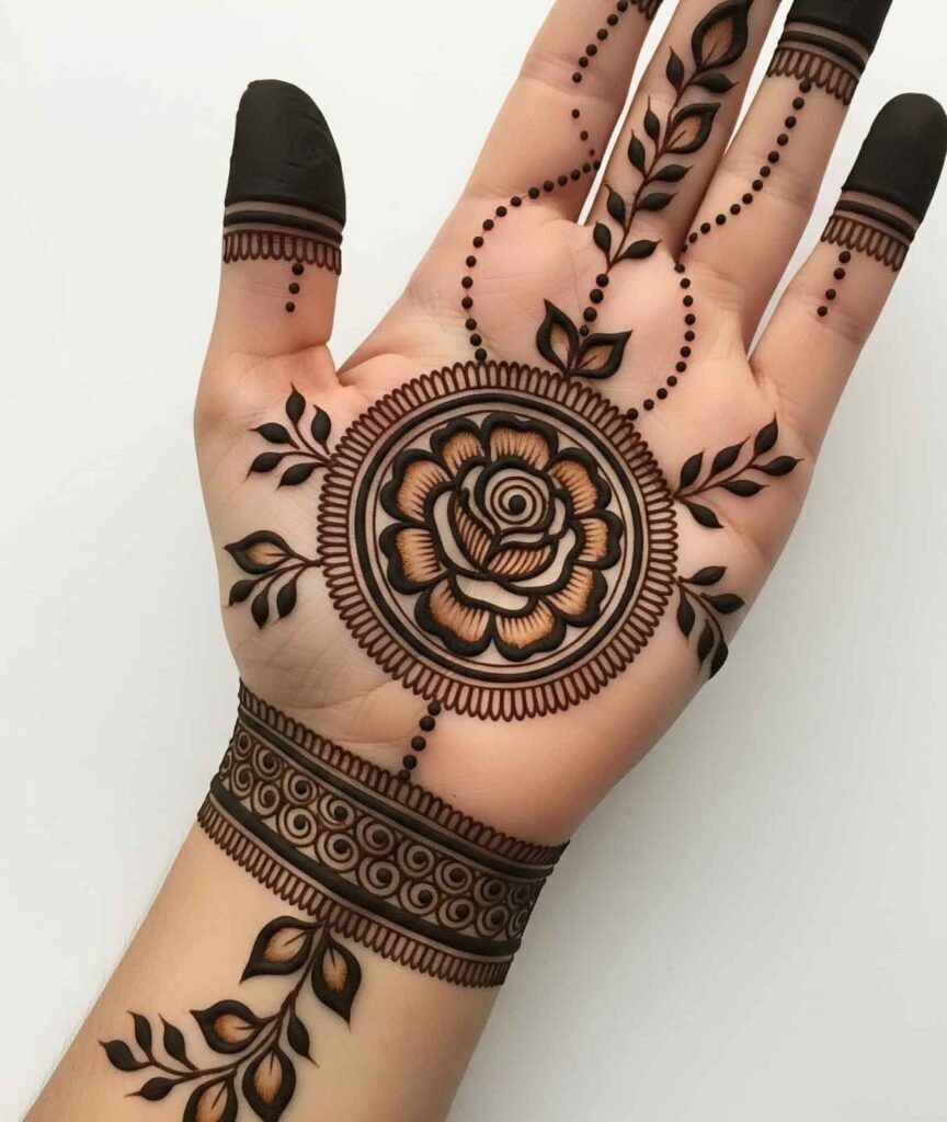Elegant floral mehndi hand