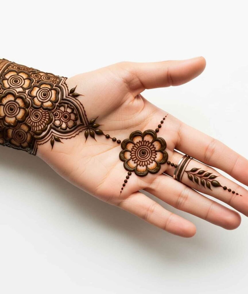 Elegant hand mehndi art