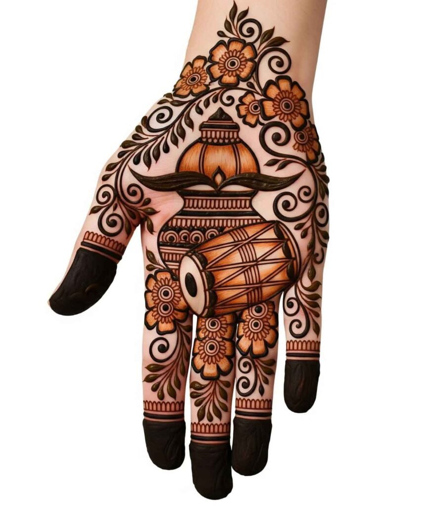 Elegant lotus hand mehndi