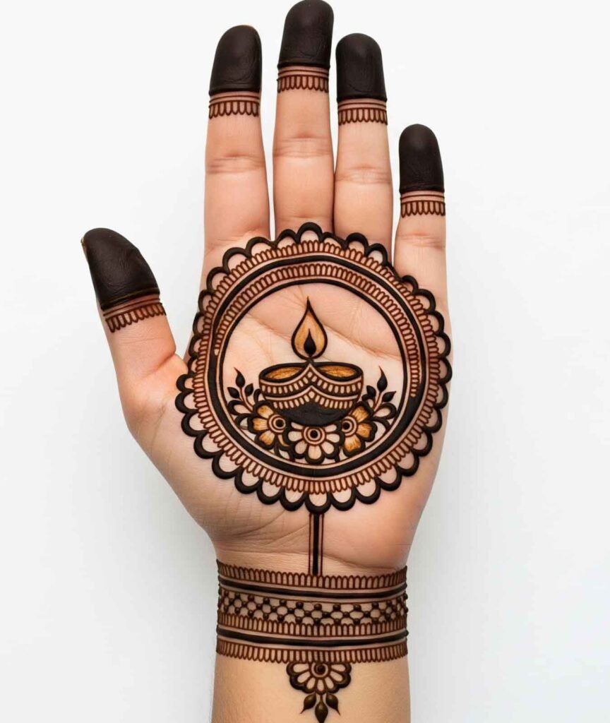 Traditional mehndi hand design