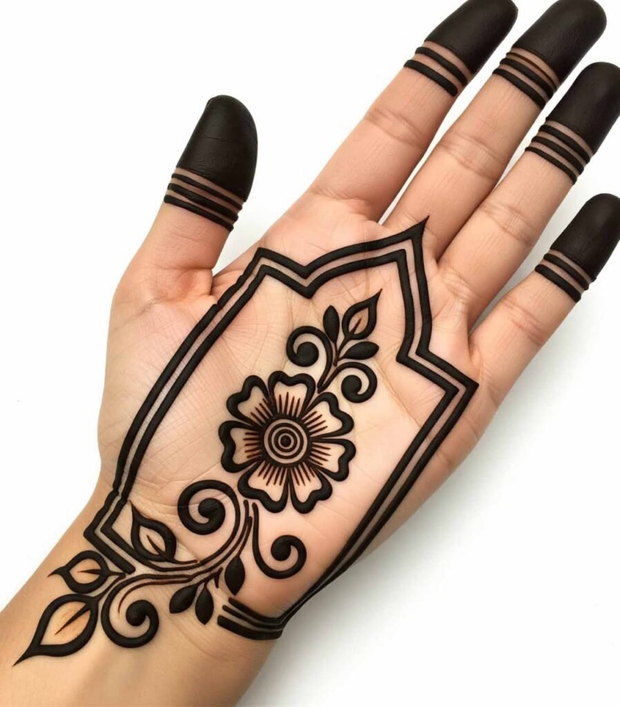 Floral bail mehndi simple design