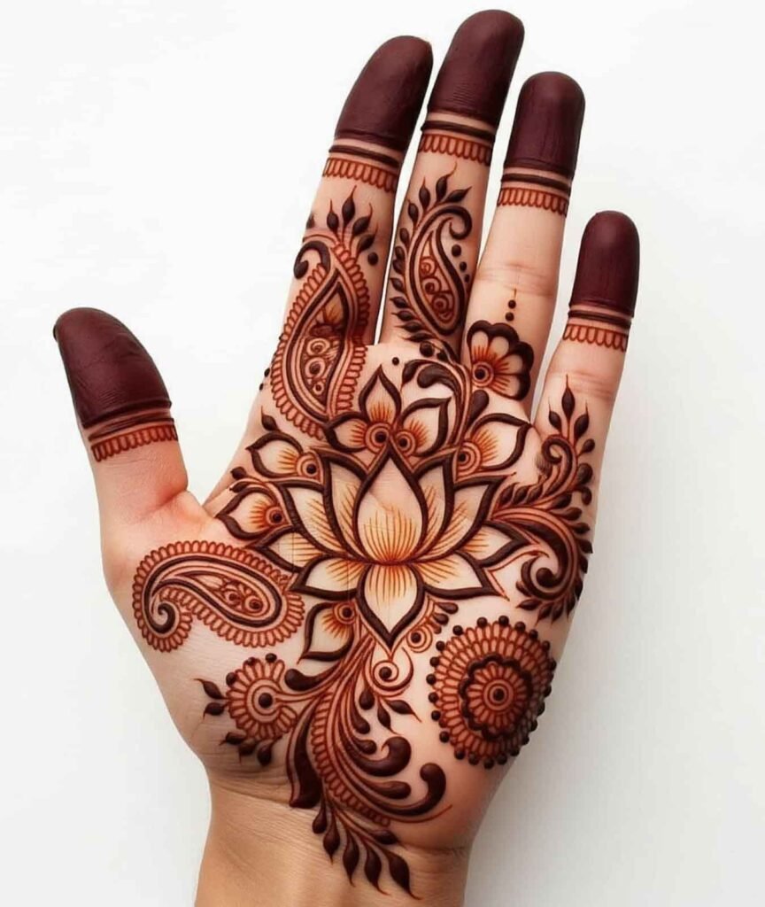 Glamorous bridal palm mehndi