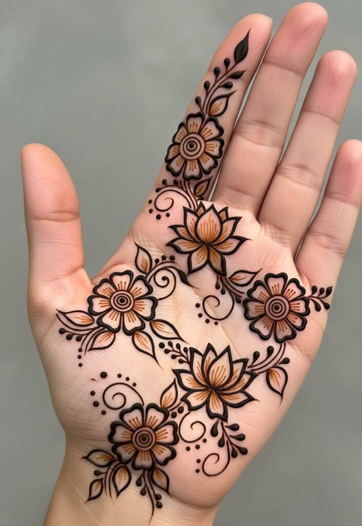 Heavy royal front hand mehndi