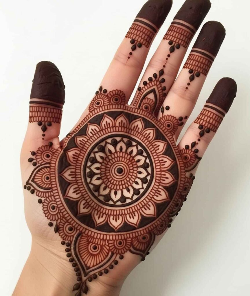 Intricate bridal mehndi design hand