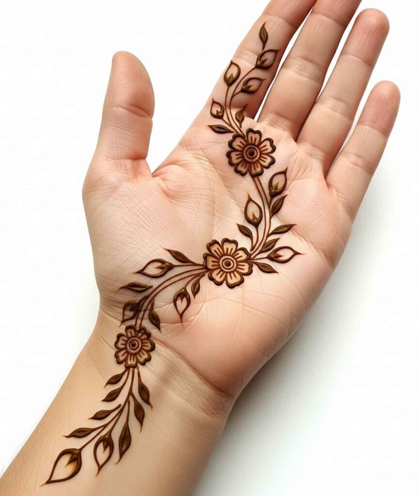 Lotus mehndi design hand