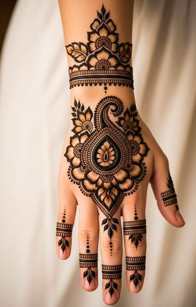 Lotus royal mehndi front hand