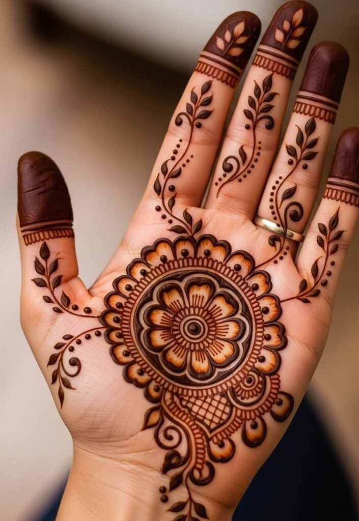 Lotus royal mehndi front hand new
