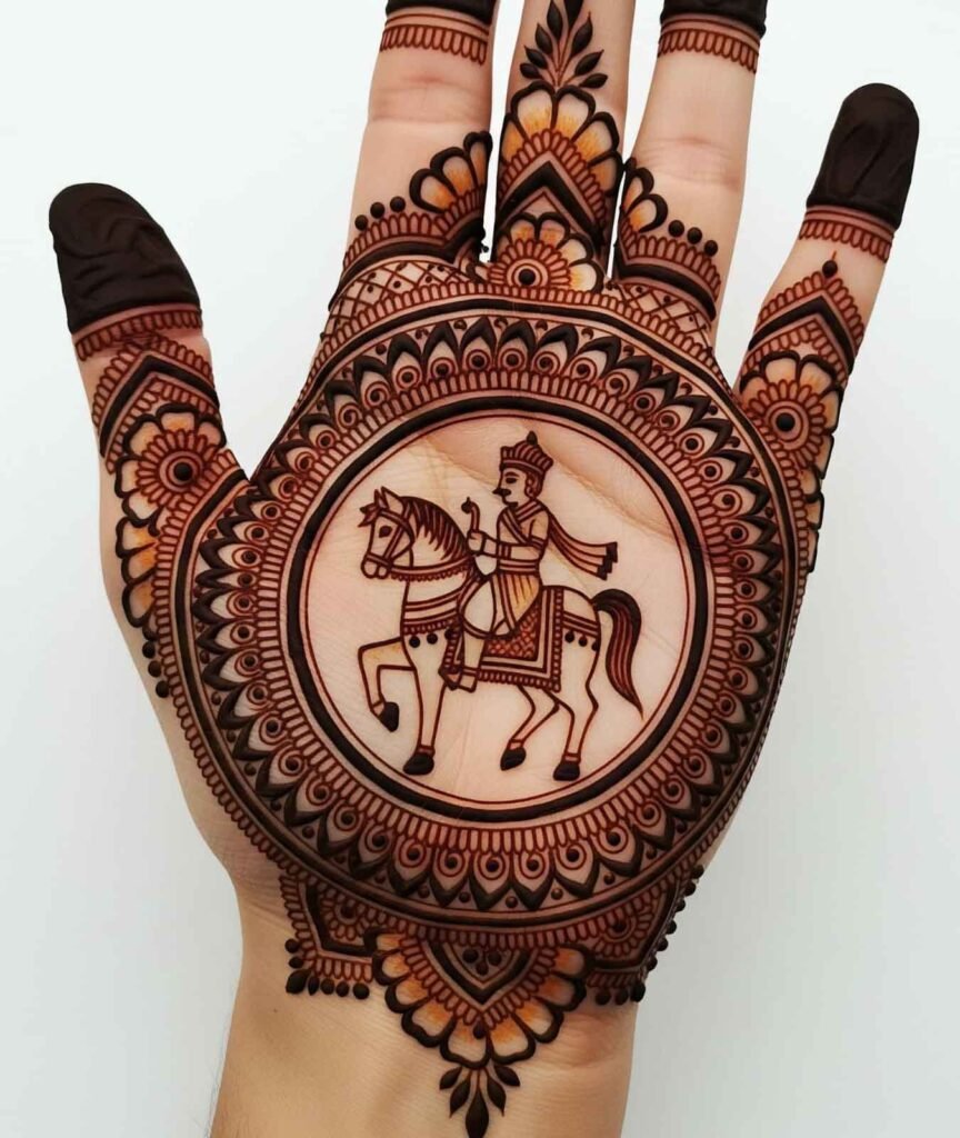 Mandala mehndi design hands