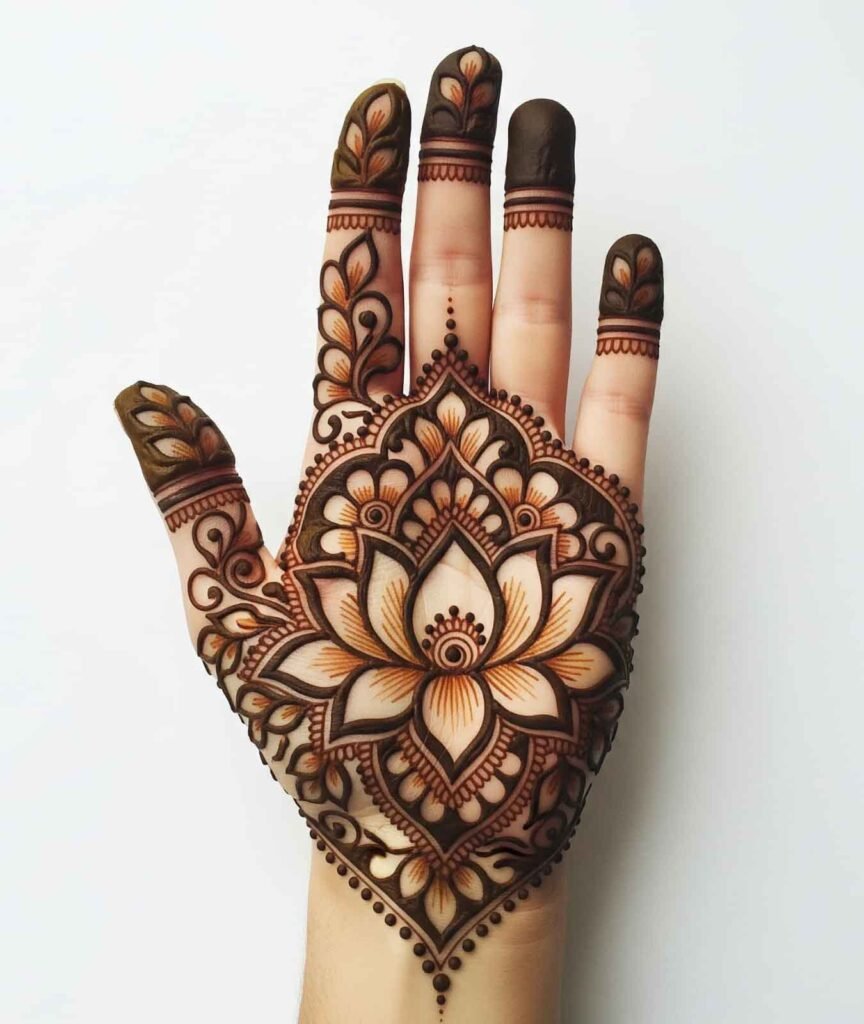 Minimal back hand mehndi