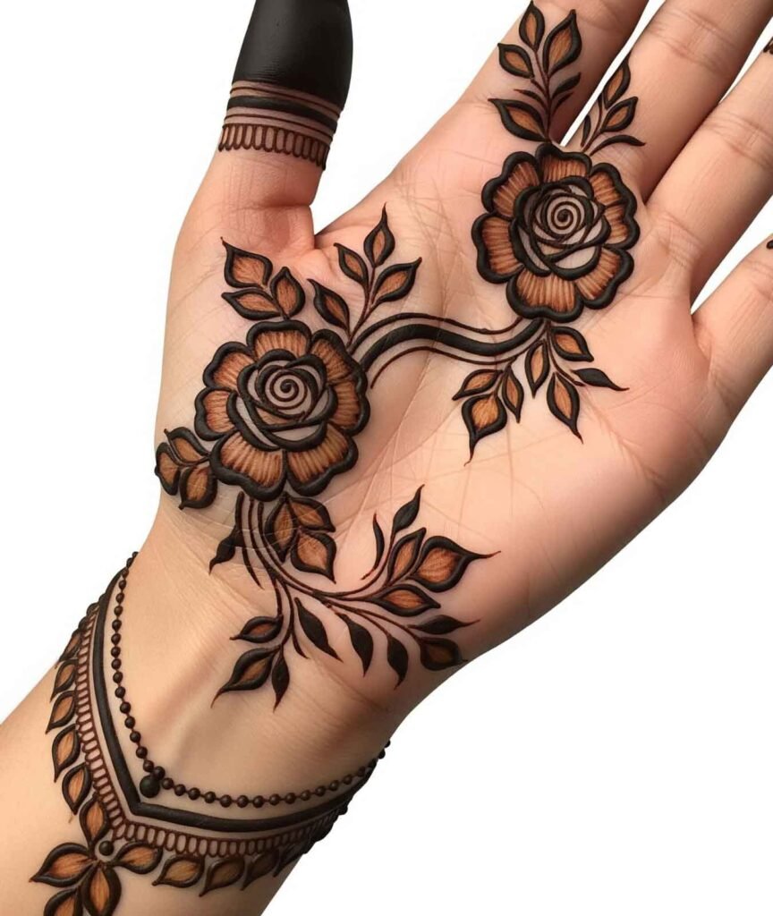 Modern hand mehndi style