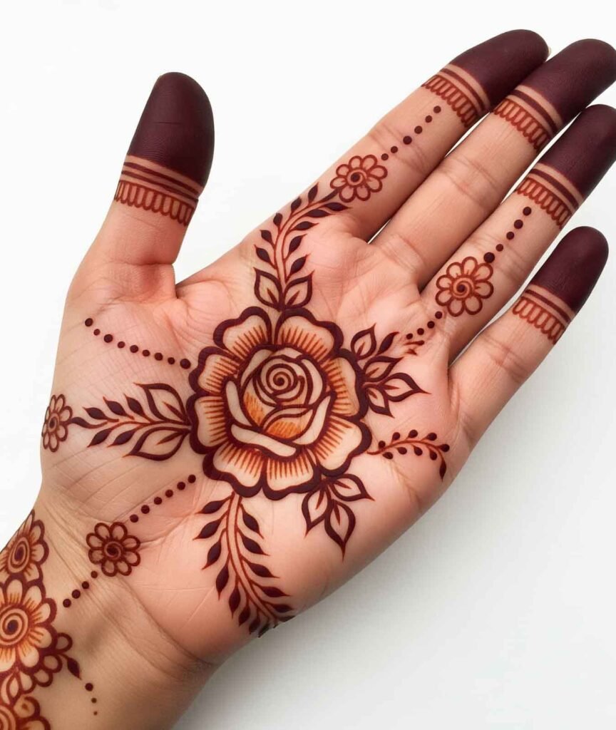 Modern mehndi for wedding hands