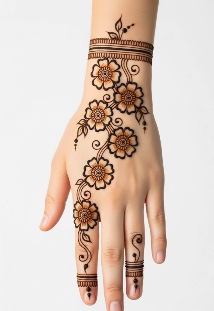 Modern royal mehndi for hands
