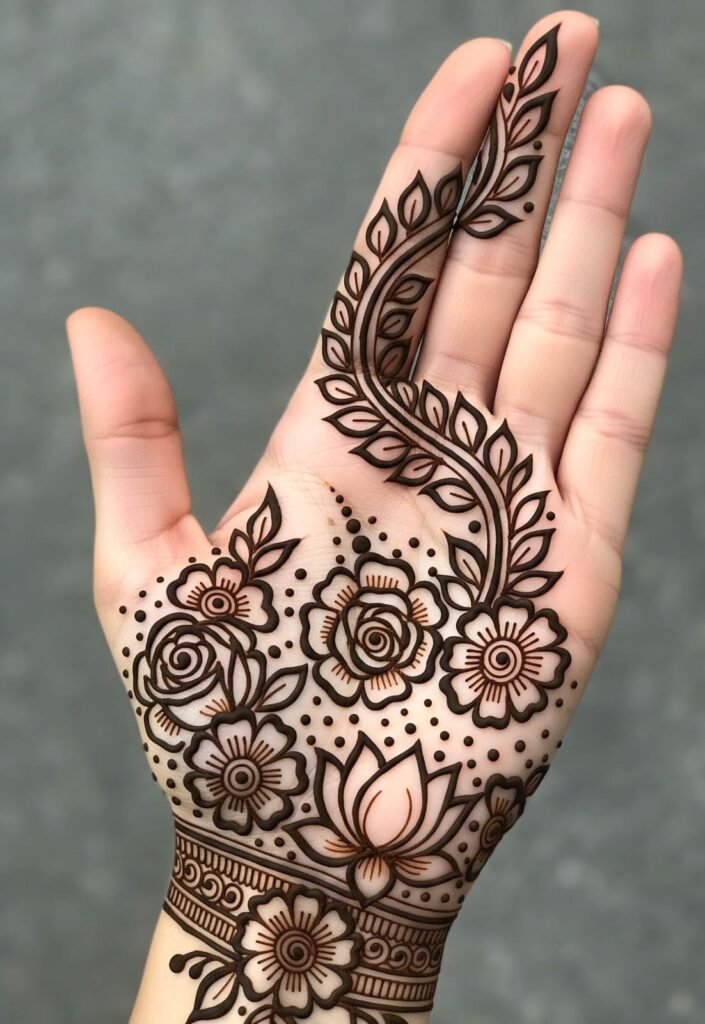 Modern royal mehndi for hands hd