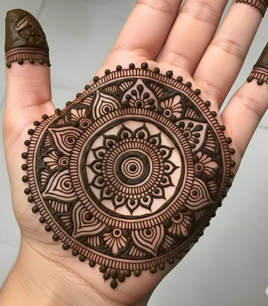Modern simple bail mehndi look