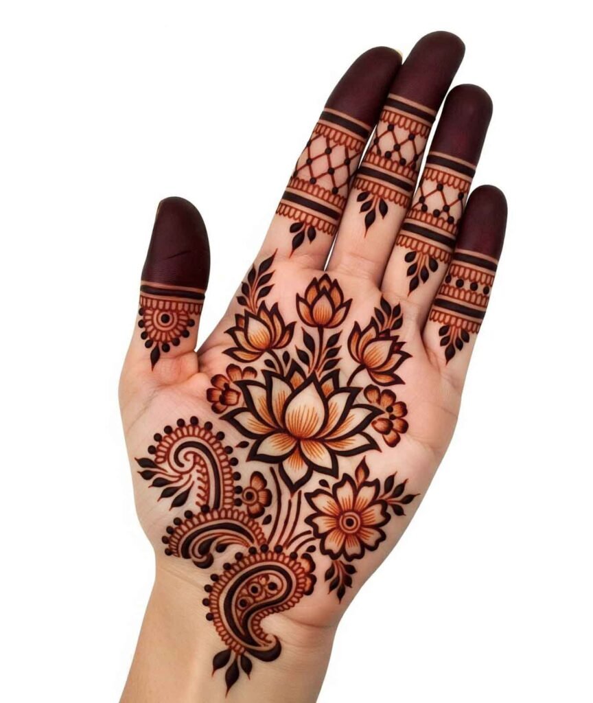 Peacock style mehndi for hands
