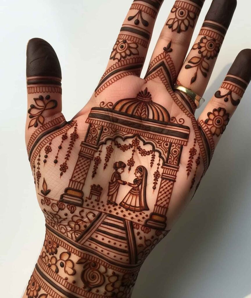 Romantic mehndi design for couples