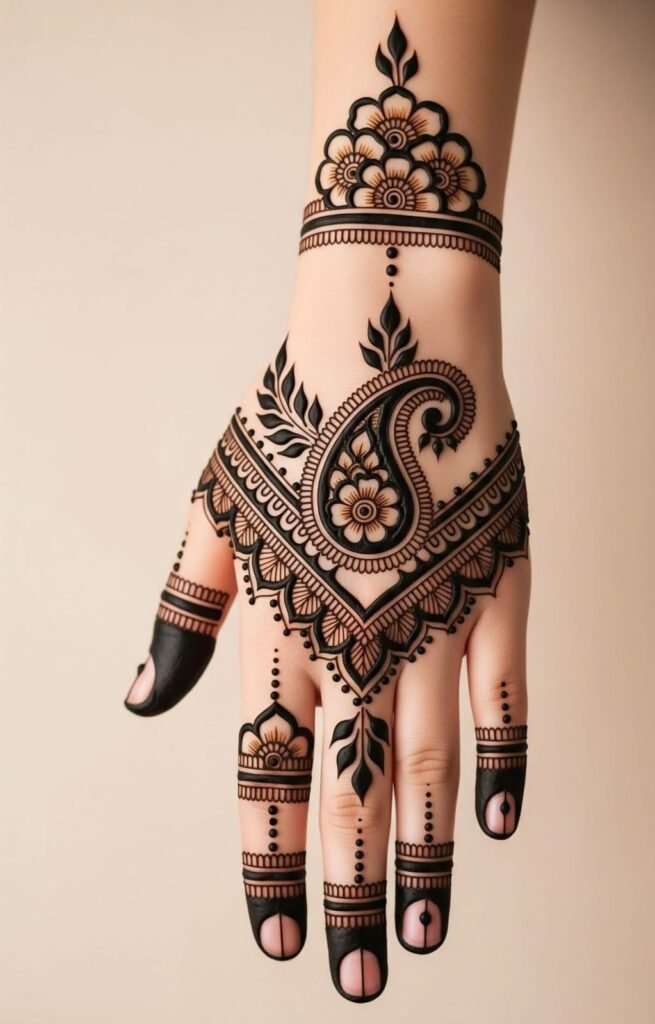 Royal front hand mehndi design