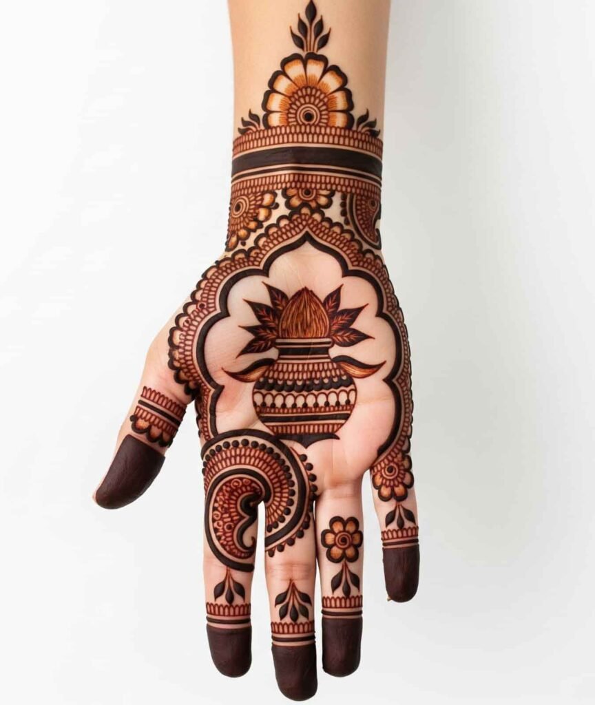 Glamorous bridal palm mehndi