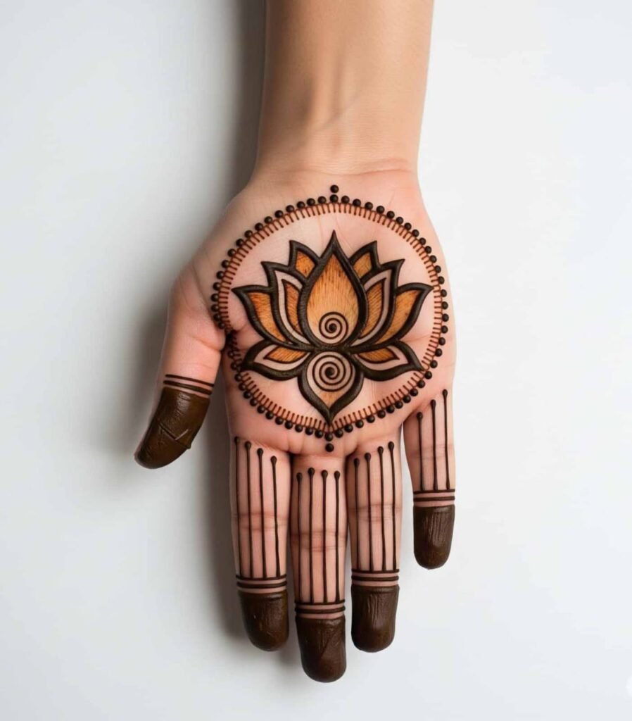 Simple bail mehndi for palm side