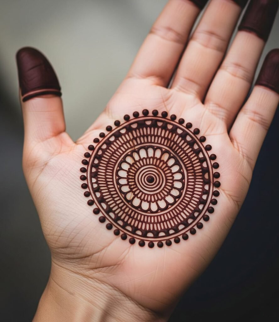 Simple round tikki mehndi