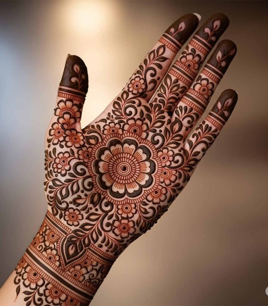 Stylish floral bail mehndi design