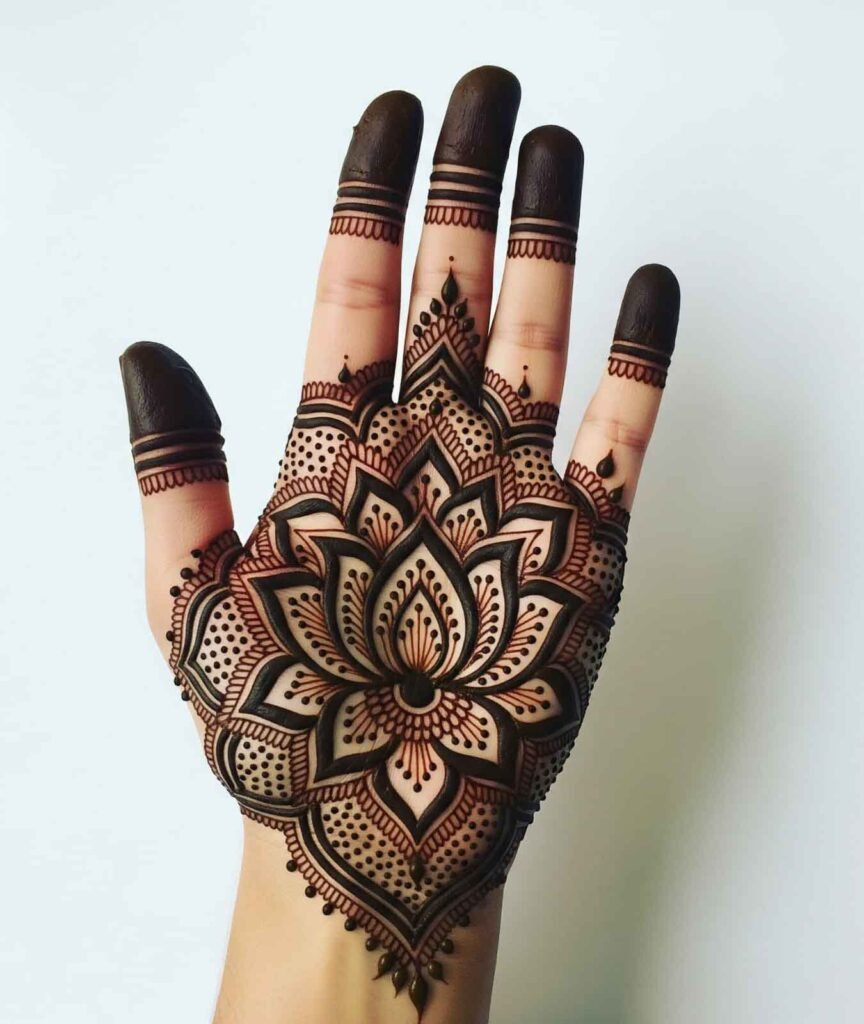 Stylish palm mehndi pattern