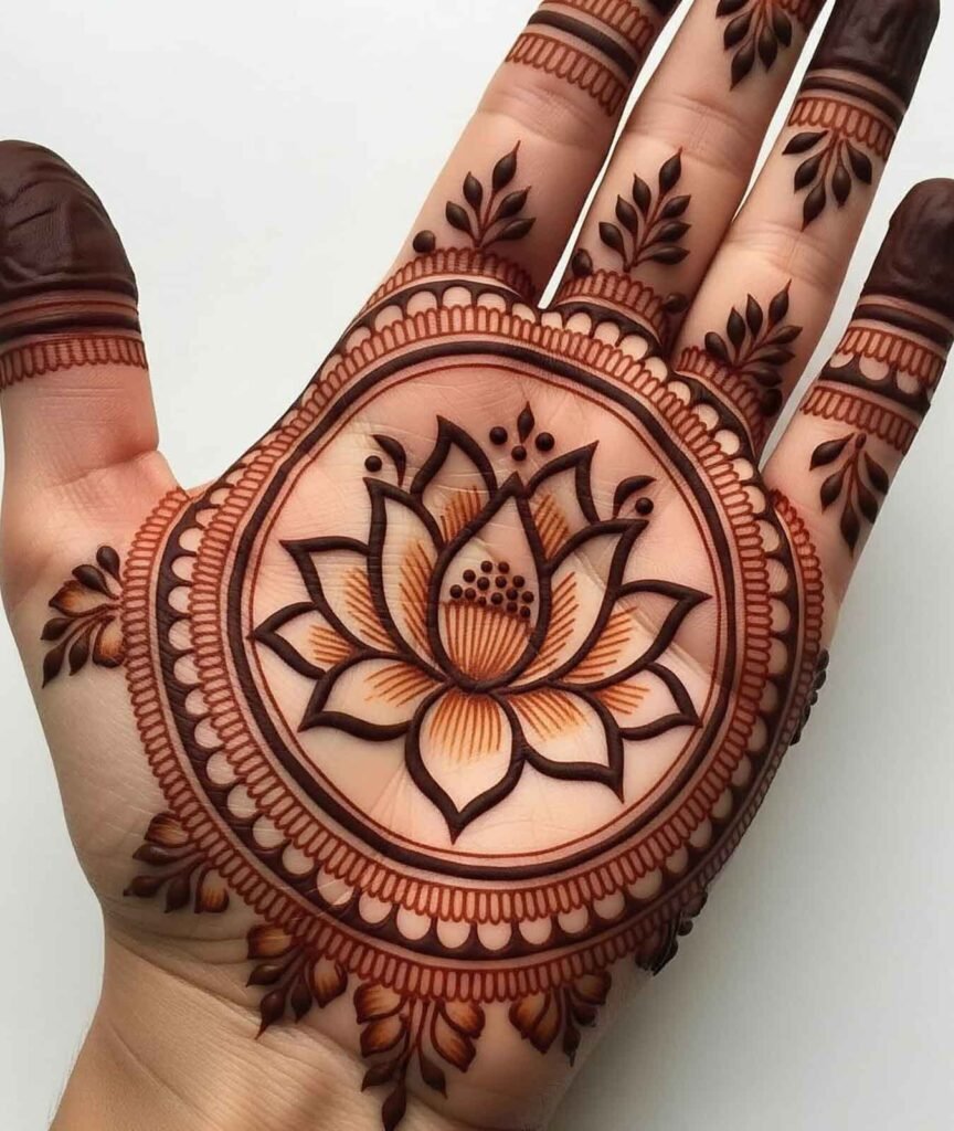 Stylish rose mehndi design hand