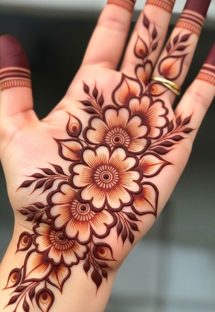 Temple style royal mehndi