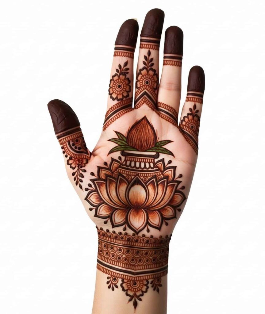 Traditional mehndi hand design