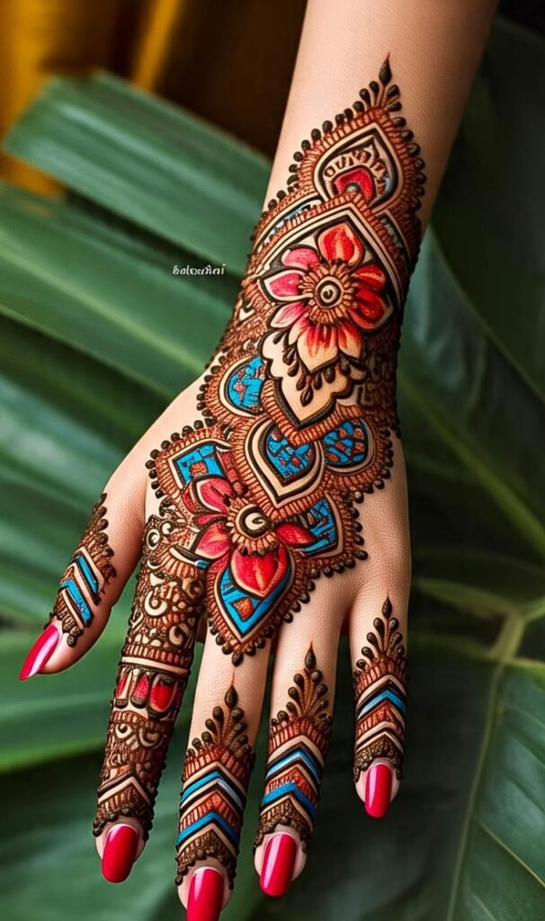 easy arabic mehndi design for back hand​