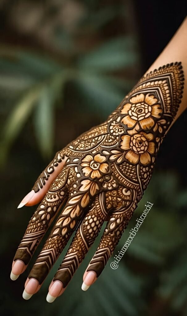 easy arabic mehndi designs pictures full size front hand​