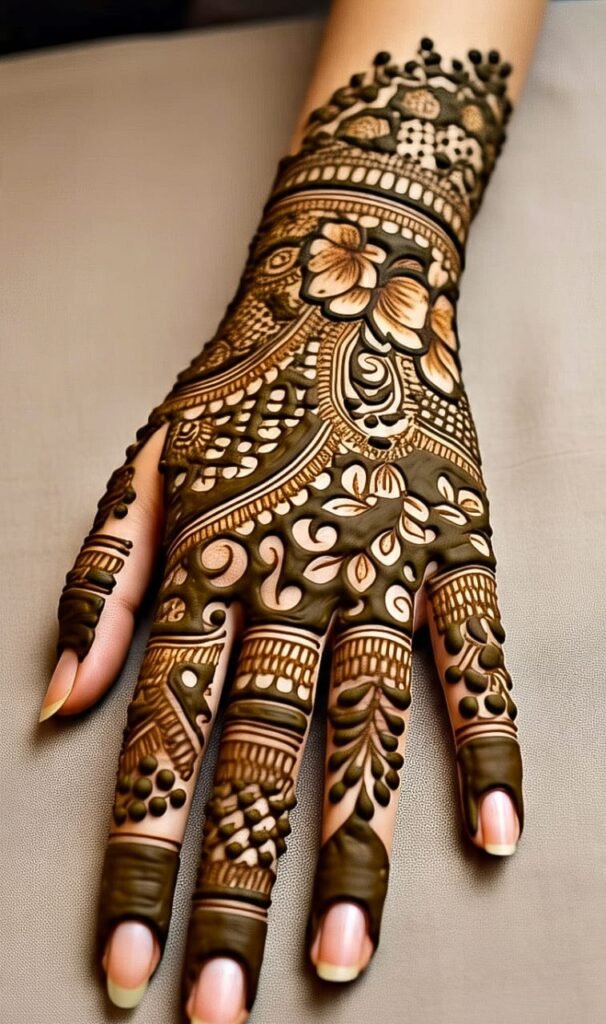 easy half hand mehndi arabic design​
